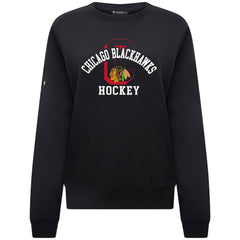 Chicago Blackhawks Levelwear Women's Yvette Limelight Big Letter Sweatshirt - Black - NHL