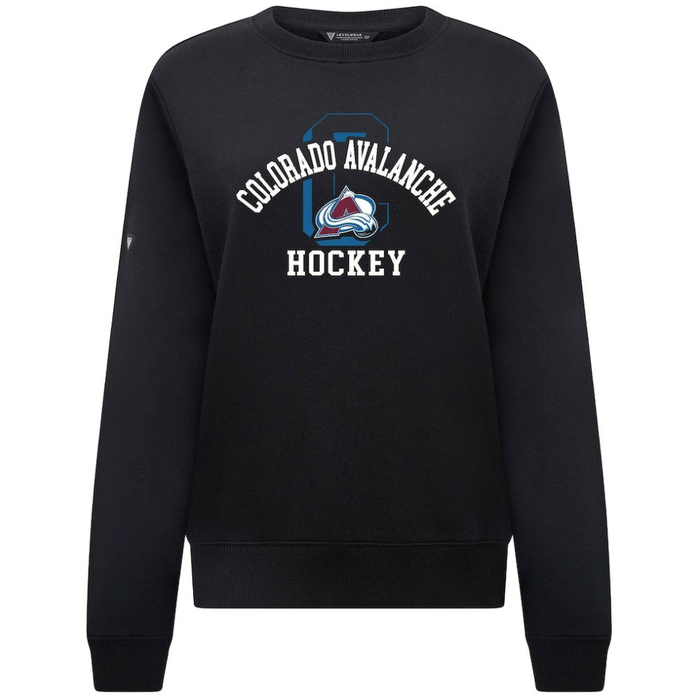 Colorado Avalanche Levelwear Women's Yvette Limelight Big Letter Sweatshirt - Black - NHL