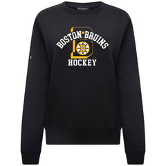 Boston Bruins Levelwear Women's Yvette Limelight Big Letter Sweatshirt - Black - NHL