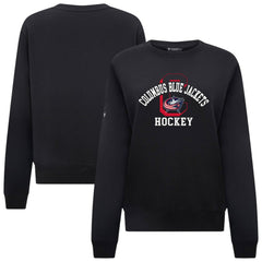 Columbus Blue Jackets Levelwear Women's Yvette Limelight Big Letter Sweatshirt - Black - NHL