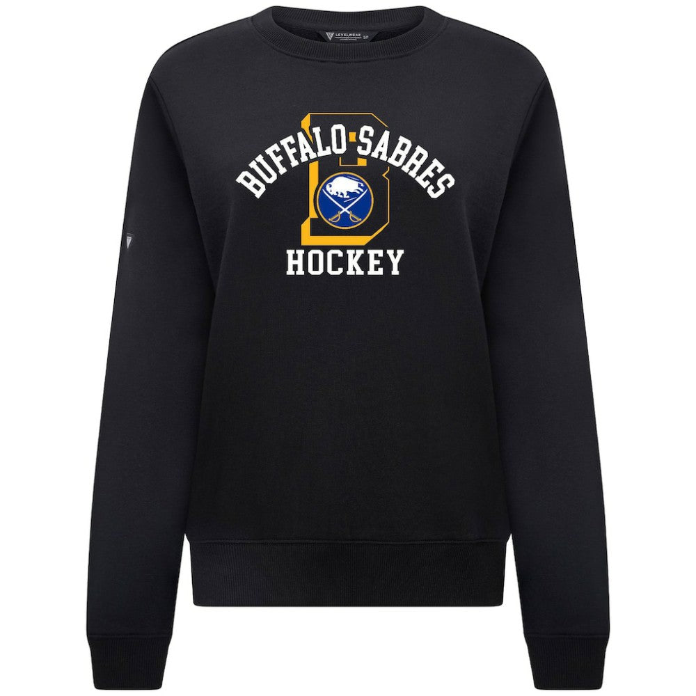Buffalo Sabres Levelwear Women's Yvette Limelight Big Letter Sweatshirt - Black - NHL