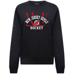 New Jersey Devils Levelwear Women's Yvette Limelight Big Letter Sweatshirt - Black - NHL