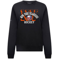 New York Islanders Levelwear Women's Yvette Limelight Big Letter Sweatshirt - Black - NHL