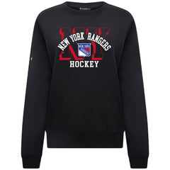 New York Rangers Levelwear Women's Yvette Limelight Big Letter Sweatshirt - Black - NHL