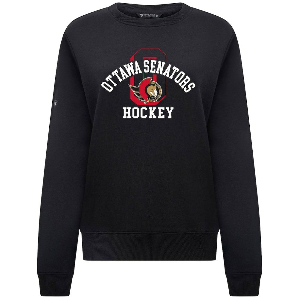 Ottawa Senators Levelwear Women's Yvette Limelight Big Letter Sweatshirt - Black - NHL