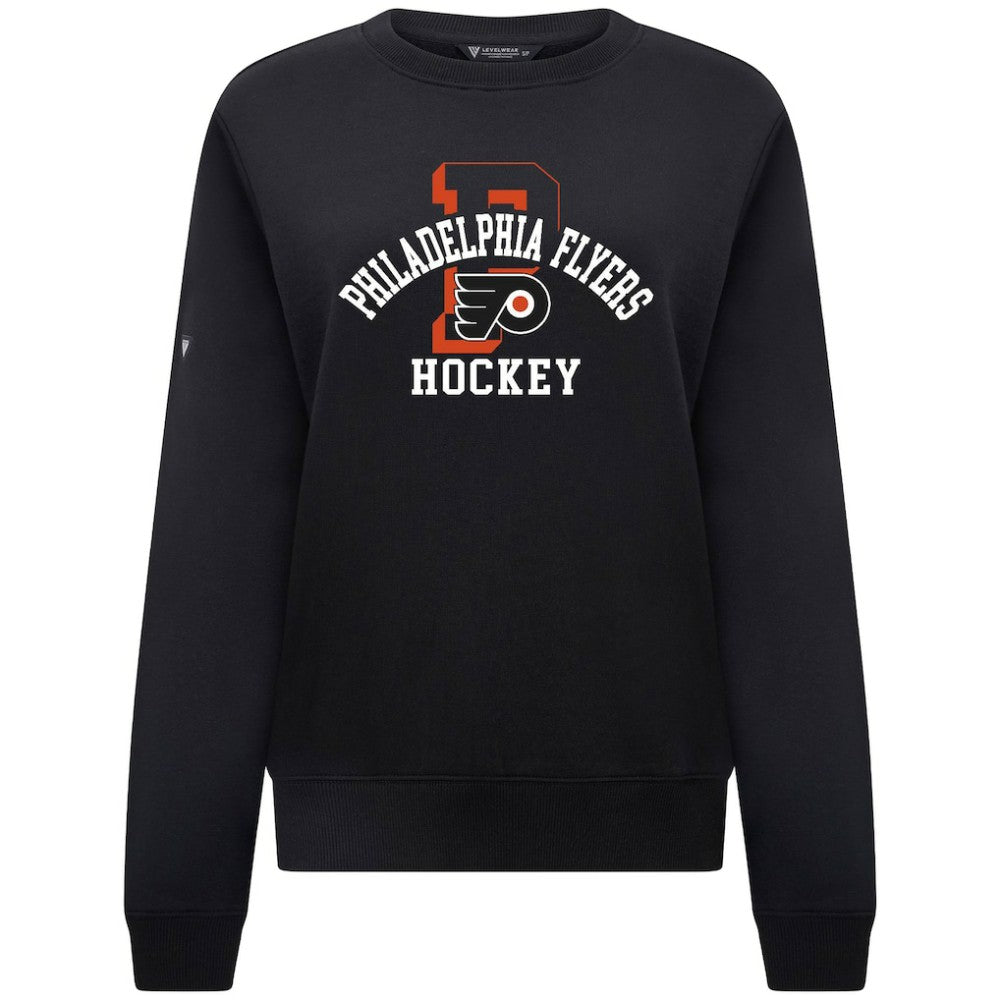 Philadelphia Flyers Levelwear Women's Yvette Limelight Big Letter Sweatshirt - Black - NHL