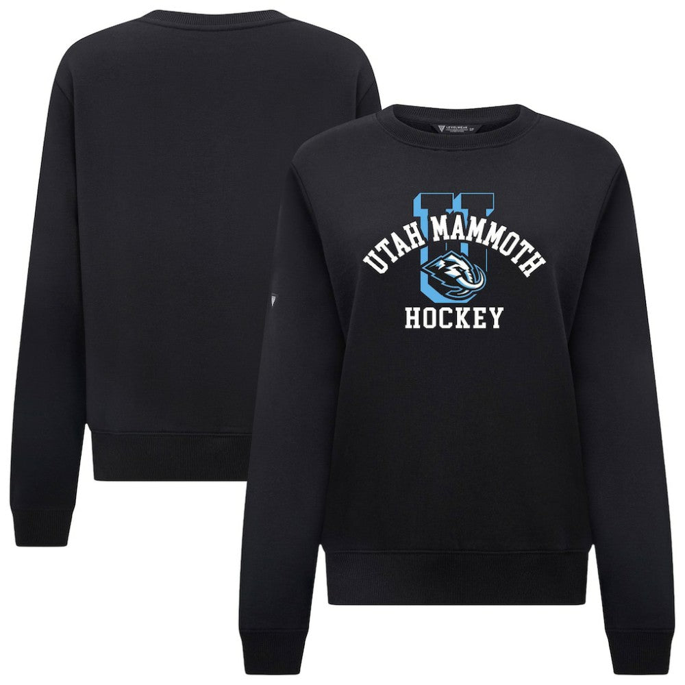 Utah Mammoth Levelwear Women's Yvette Limelight Big Letter Sweatshirt - Black - NHL