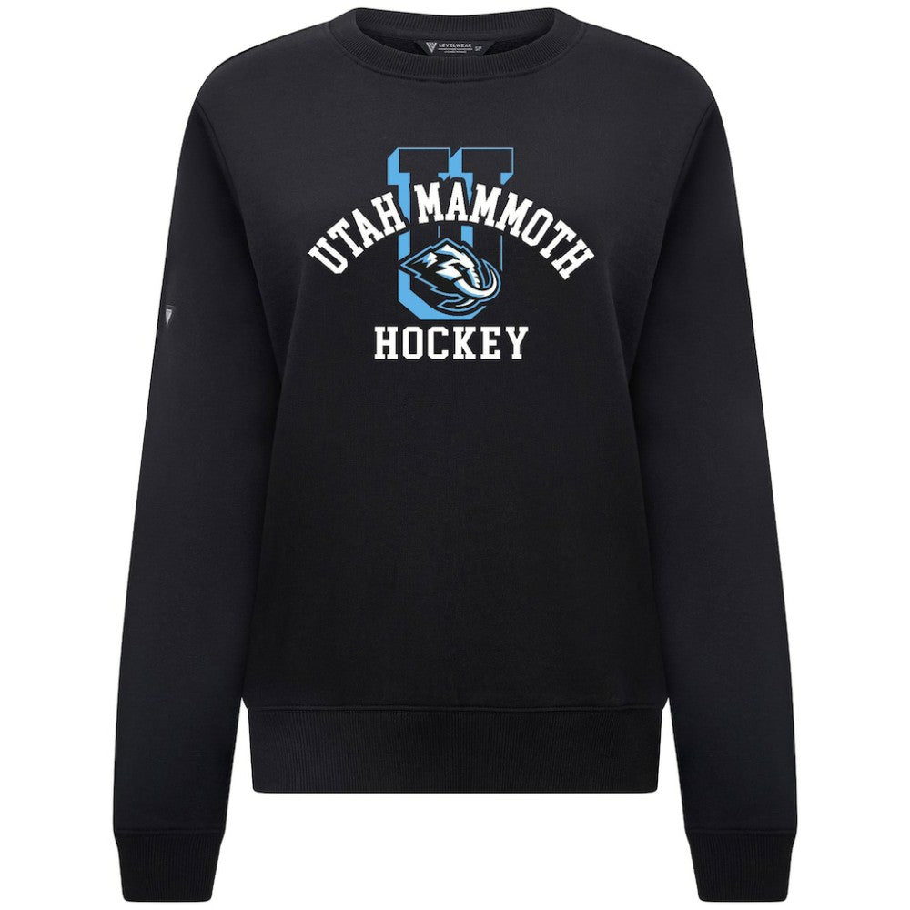 Utah Mammoth Levelwear Women's Yvette Limelight Big Letter Sweatshirt - Black - NHL