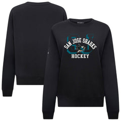San Jose Sharks Levelwear Women's Yvette Limelight Big Letter Sweatshirt - Black - NHL