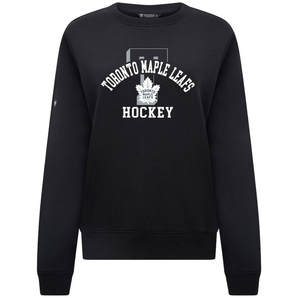 Toronto Maple Leafs Levelwear Women's Yvette Limelight Big Letter Sweatshirt - Black - NHL