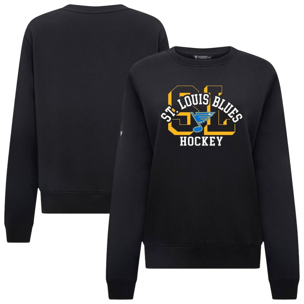 St. Louis Blues Levelwear Women's Yvette Limelight Big Letter Sweatshirt - Black - NHL