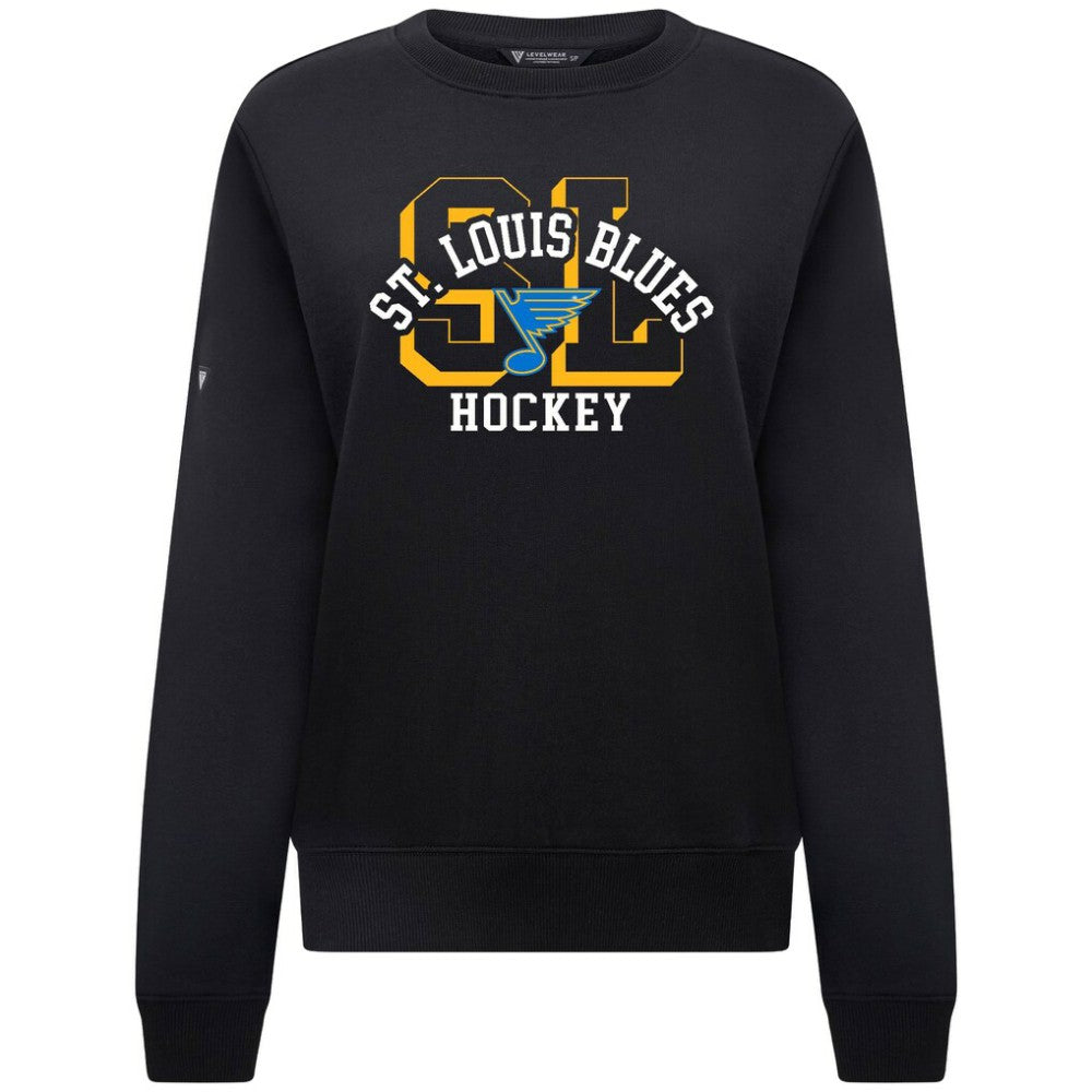 St. Louis Blues Levelwear Women's Yvette Limelight Big Letter Sweatshirt - Black - NHL