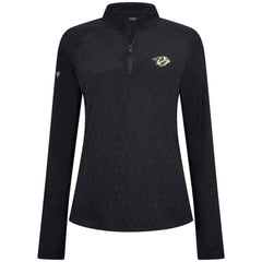 Nashville Predators Levelwear Women's Spike Raglan Quarter-Zip Top - Black - NHL
