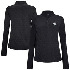Toronto Maple Leafs Levelwear Women's Spike Raglan Quarter-Zip Top - Black - NHL