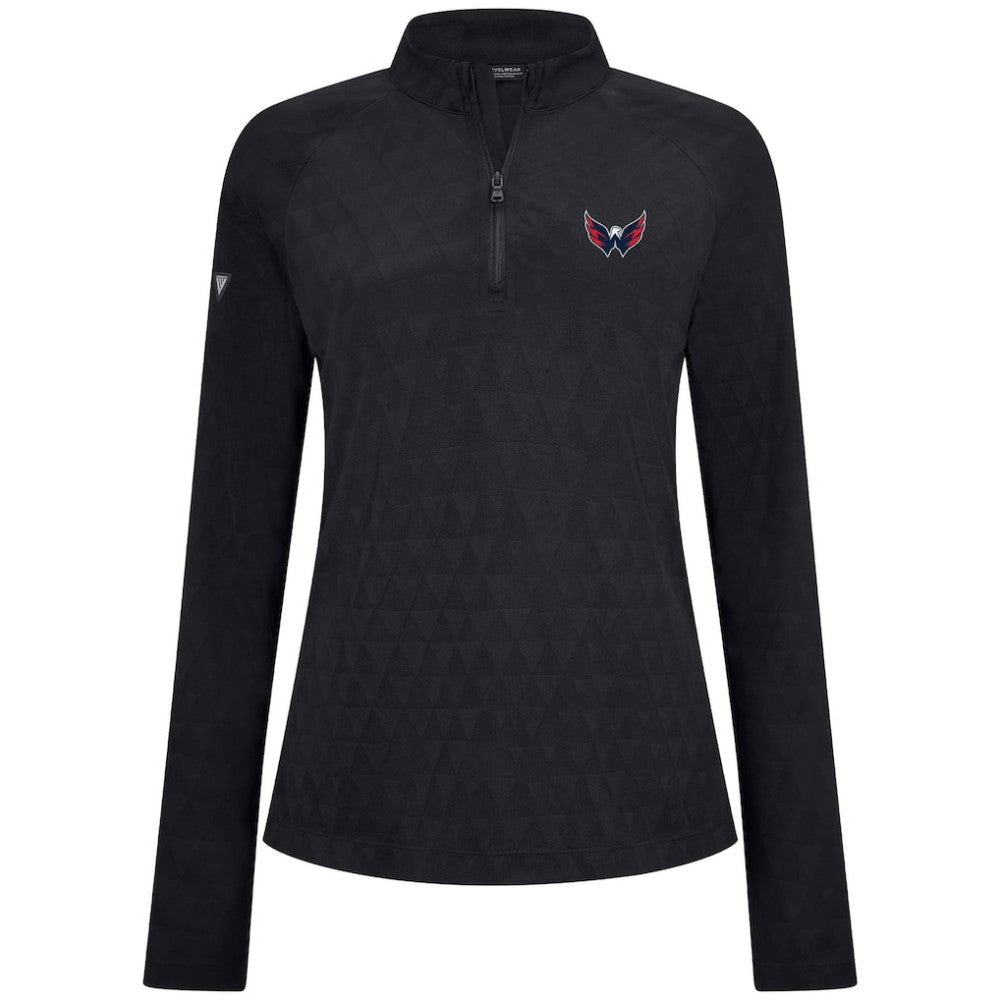 Washington Capitals Levelwear Women's Spike Raglan Quarter-Zip Top - Black - NHL