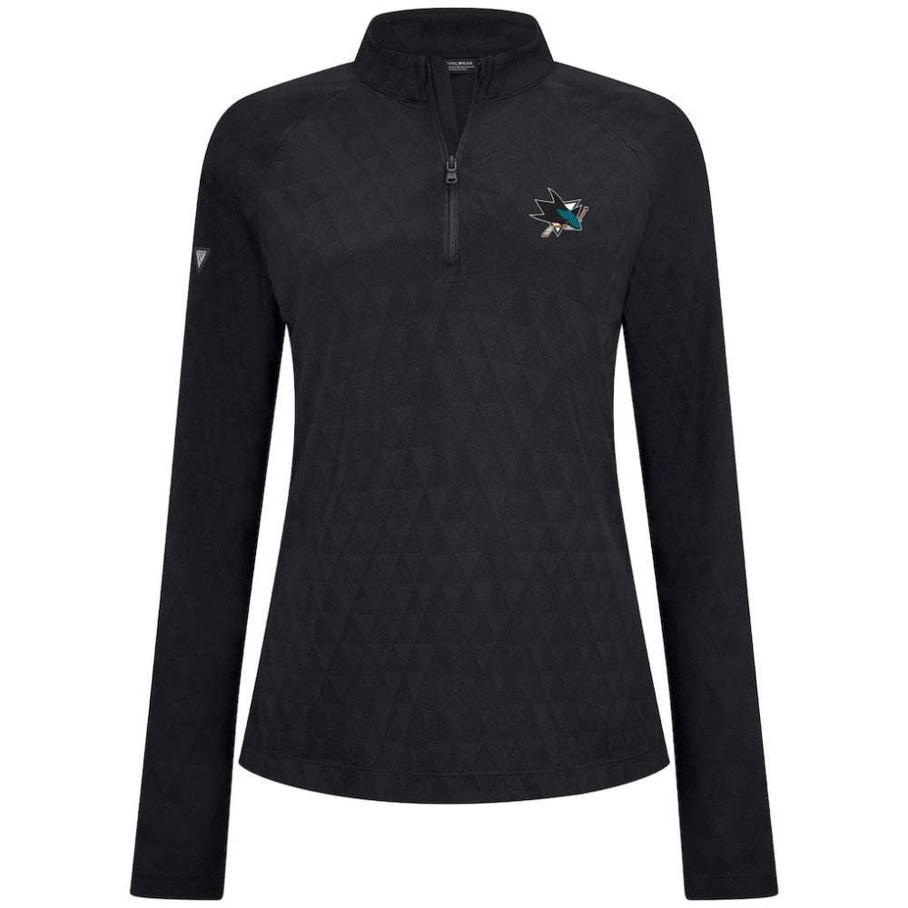 San Jose Sharks Levelwear Women's Spike Raglan Quarter-Zip Top - Black - NHL