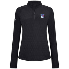 New York Rangers Levelwear Women's Spike Raglan Quarter-Zip Top - Black - NHL