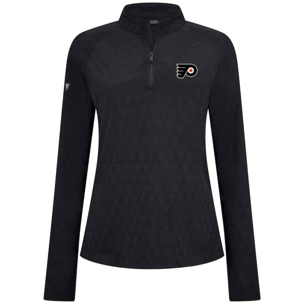 Philadelphia Flyers Levelwear Women's Spike Raglan Quarter-Zip Top - Black - NHL