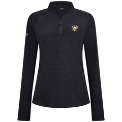 Pittsburgh Penguins Levelwear Women's Spike Raglan Quarter-Zip Top - Black - NHL