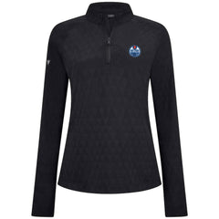 Edmonton Oilers Levelwear Women's Spike Raglan Quarter-Zip Top - Black - NHL