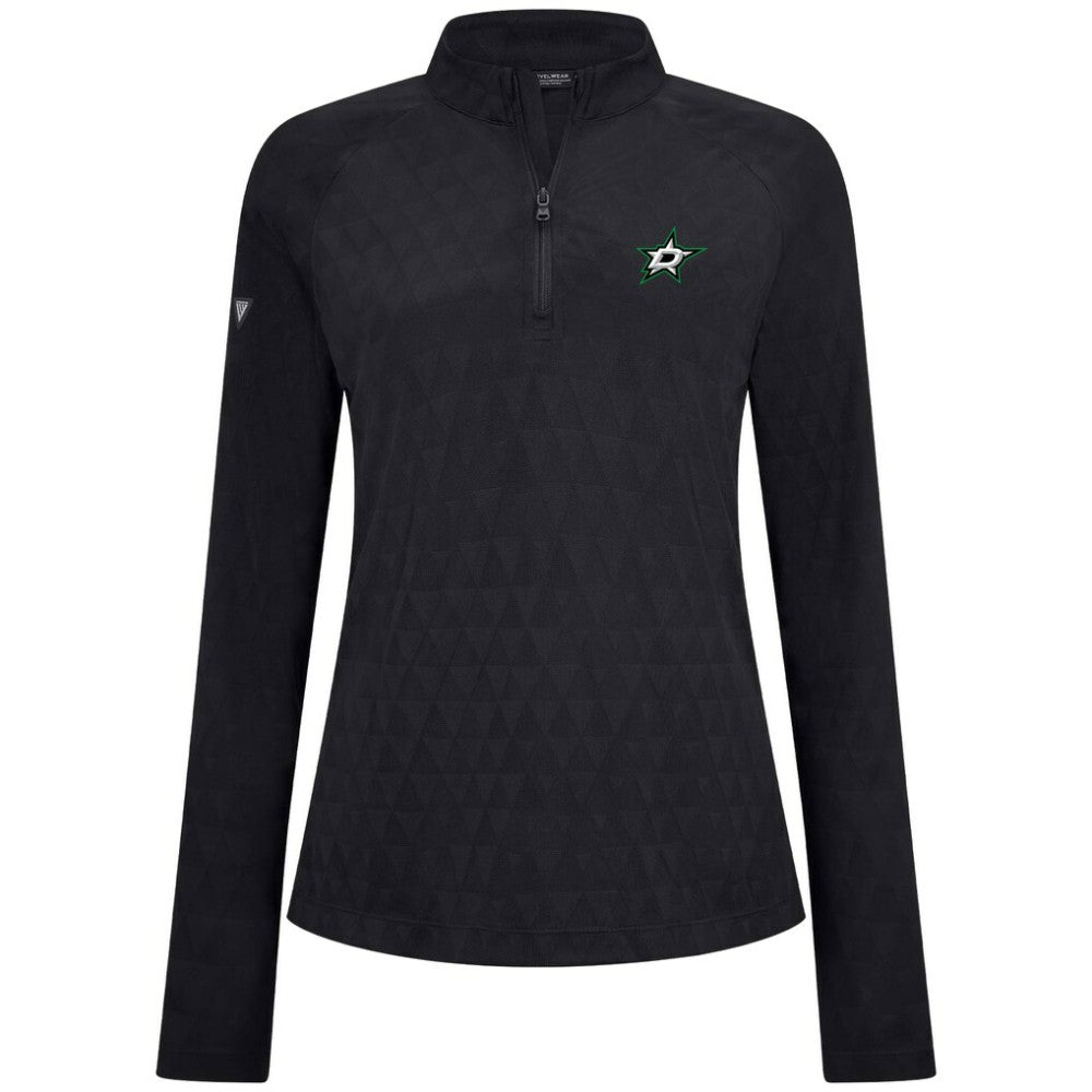 Dallas Stars Levelwear Women's Spike Raglan Quarter-Zip Top - Black - NHL