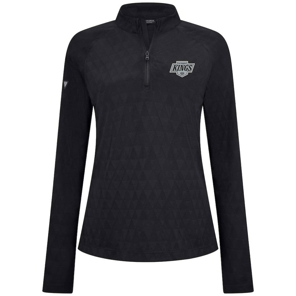 Los Angeles Kings Levelwear Women's Spike Raglan Quarter-Zip Top - Black - NHL