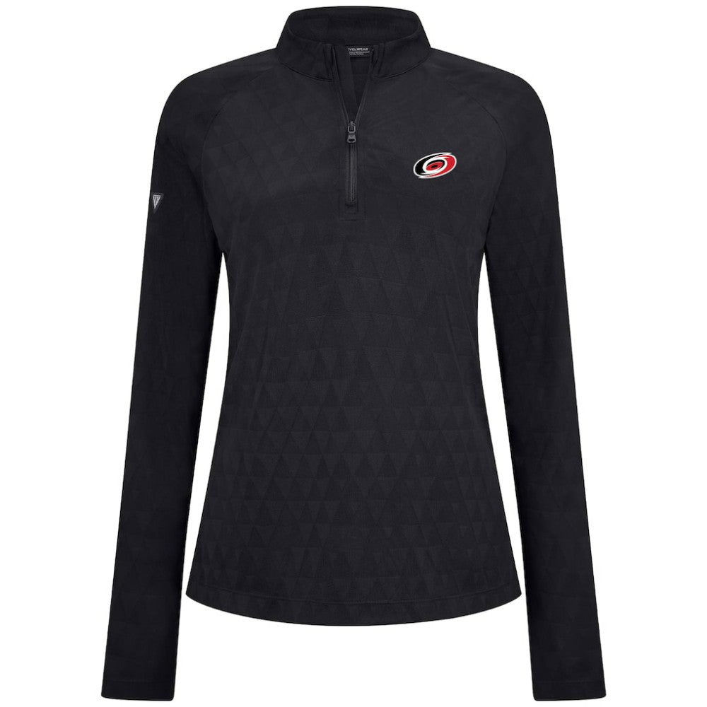 Carolina Hurricanes Levelwear Women's Spike Raglan Quarter-Zip Top - Black - NHL