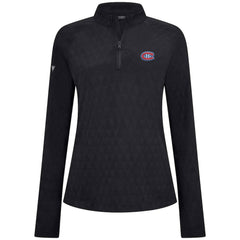 Montreal Canadiens Levelwear Women's Spike Raglan Quarter-Zip Top - Black - NHL