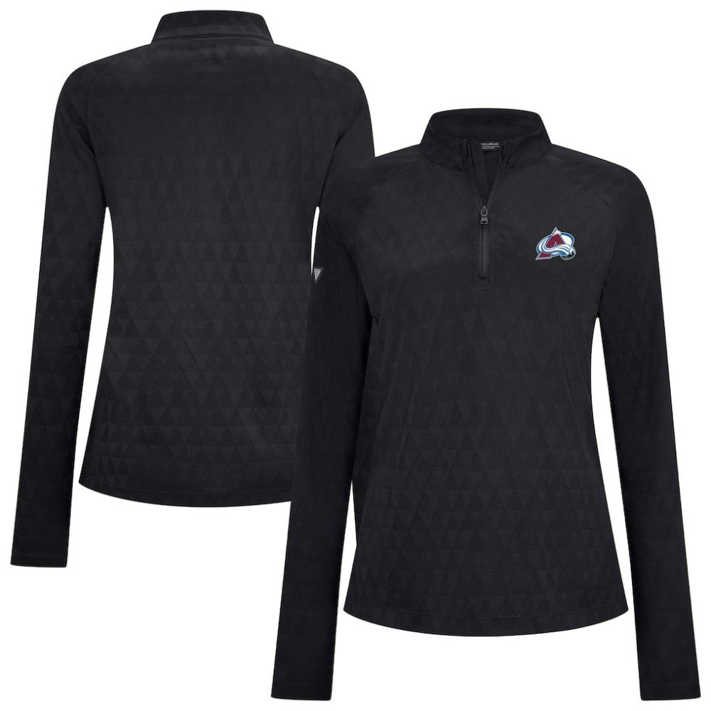 Colorado Avalanche Levelwear Women's Spike Raglan Quarter-Zip Top - Black - NHL
