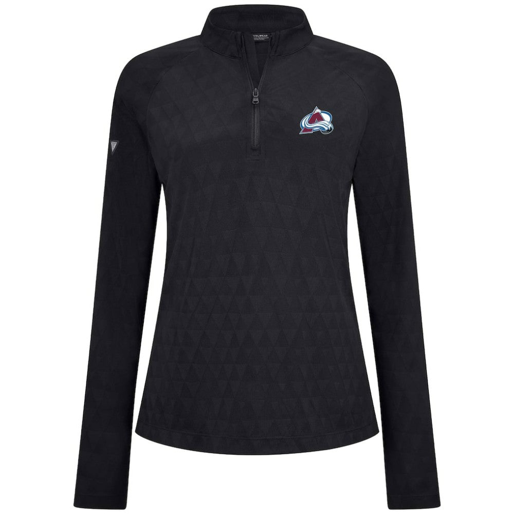 Colorado Avalanche Levelwear Women's Spike Raglan Quarter-Zip Top - Black - NHL