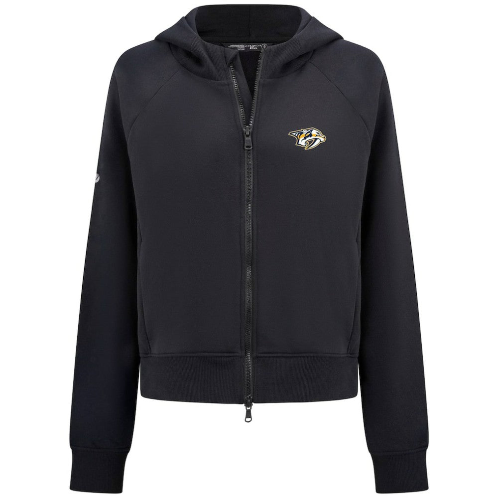 Nashville Predators Levelwear Women's Judd Raglan Full-Zip Hoodie - Black - NHL