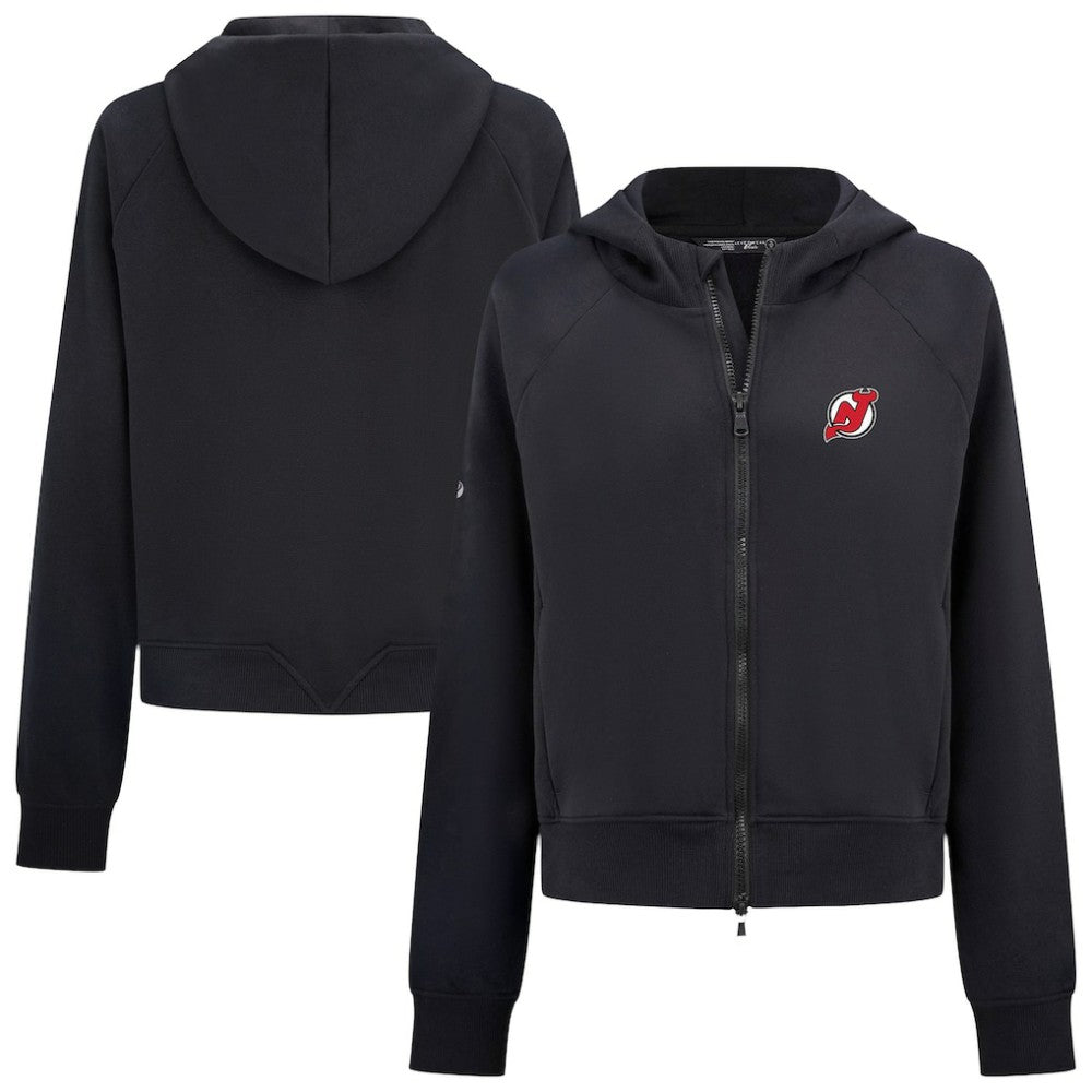 New Jersey Devils Levelwear Women's Judd Raglan Full-Zip Hoodie - Black - NHL