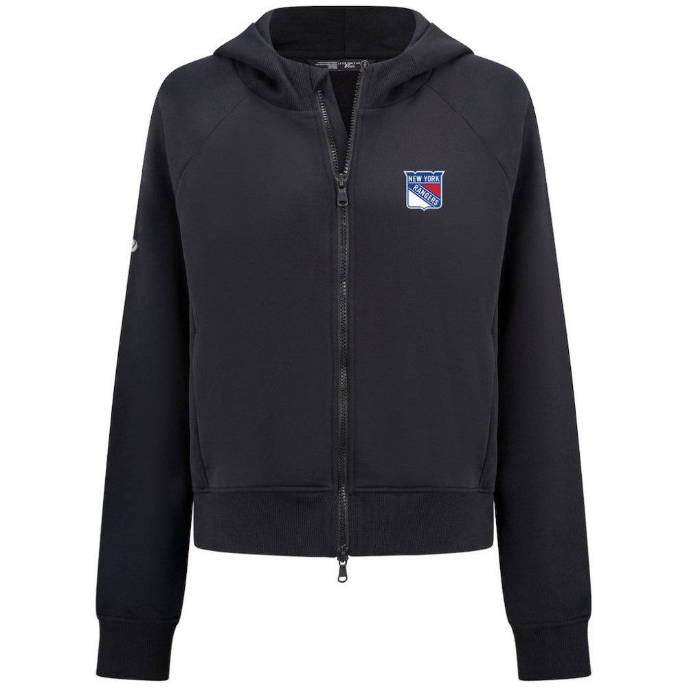 New York Rangers Levelwear Women's Judd Raglan Full-Zip Hoodie - Black - NHL