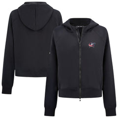 Columbus Blue Jackets Levelwear Women's Judd Raglan Full-Zip Hoodie - Black - NHL