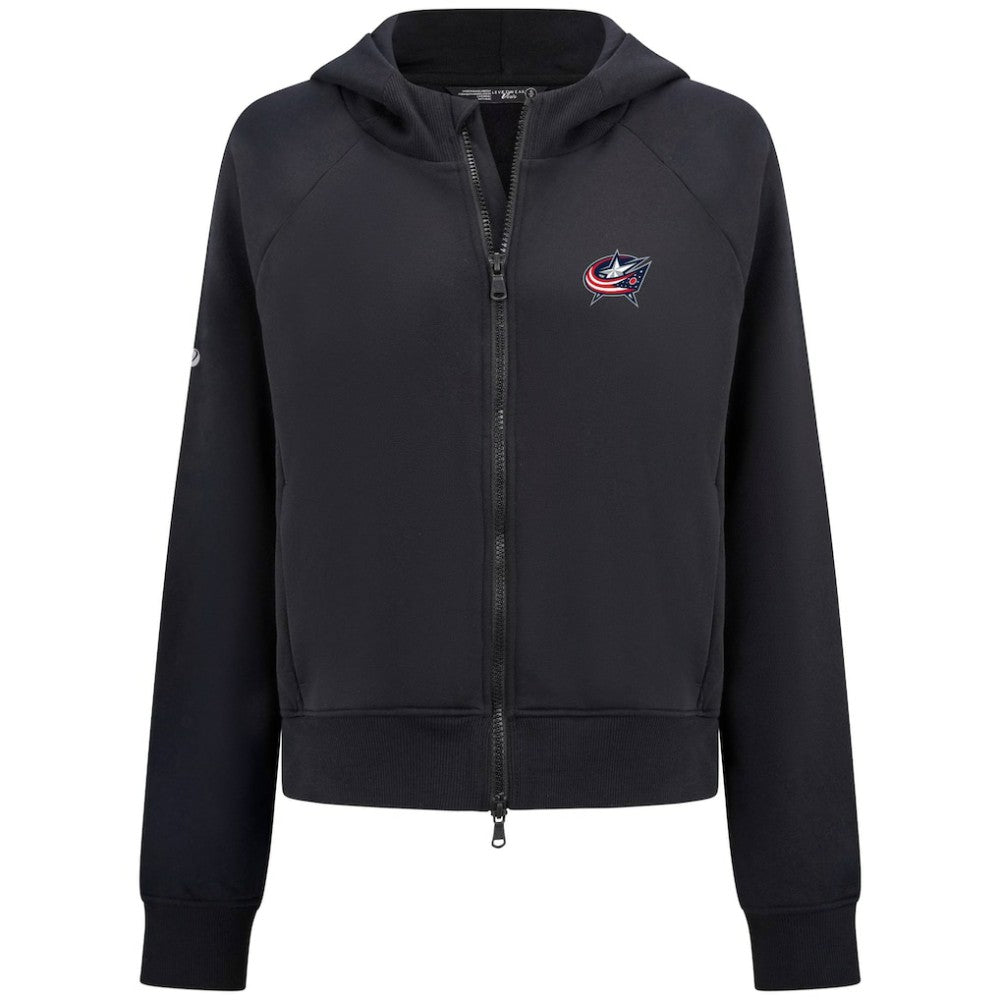 Columbus Blue Jackets Levelwear Women's Judd Raglan Full-Zip Hoodie - Black - NHL