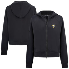 Pittsburgh Penguins Levelwear Women's Judd Raglan Full-Zip Hoodie - Black - NHL