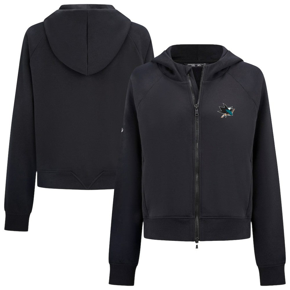 San Jose Sharks Levelwear Women's Judd Raglan Full-Zip Hoodie - Black - NHL