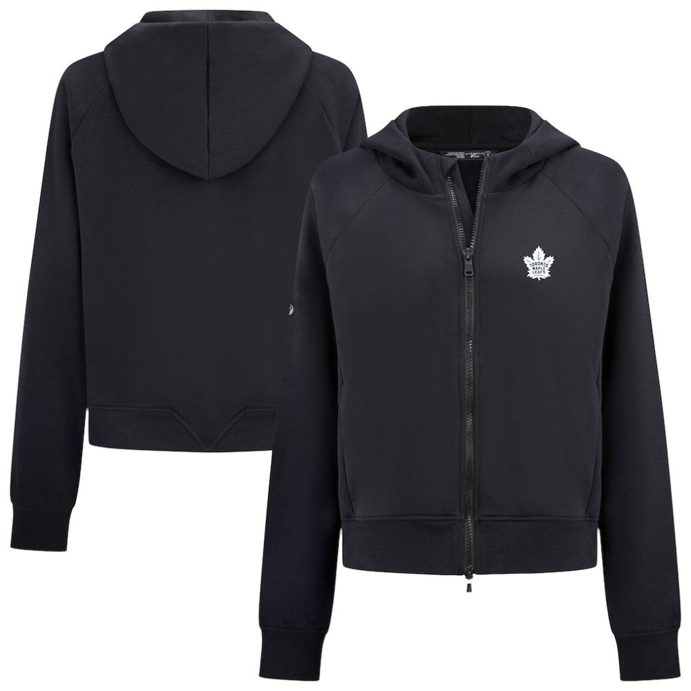 Toronto Maple Leafs Levelwear Women's Judd Raglan Full-Zip Hoodie - Black - NHL