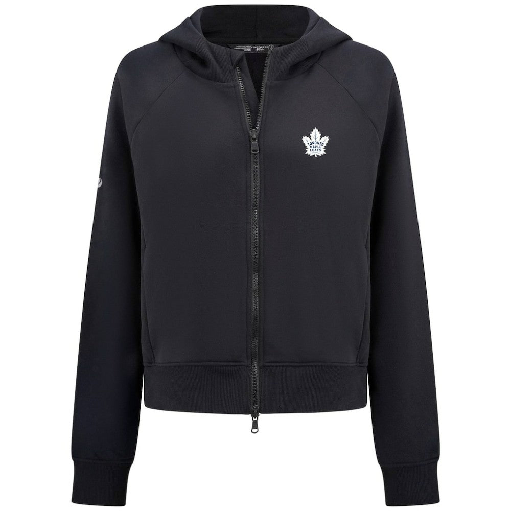 Toronto Maple Leafs Levelwear Women's Judd Raglan Full-Zip Hoodie - Black - NHL