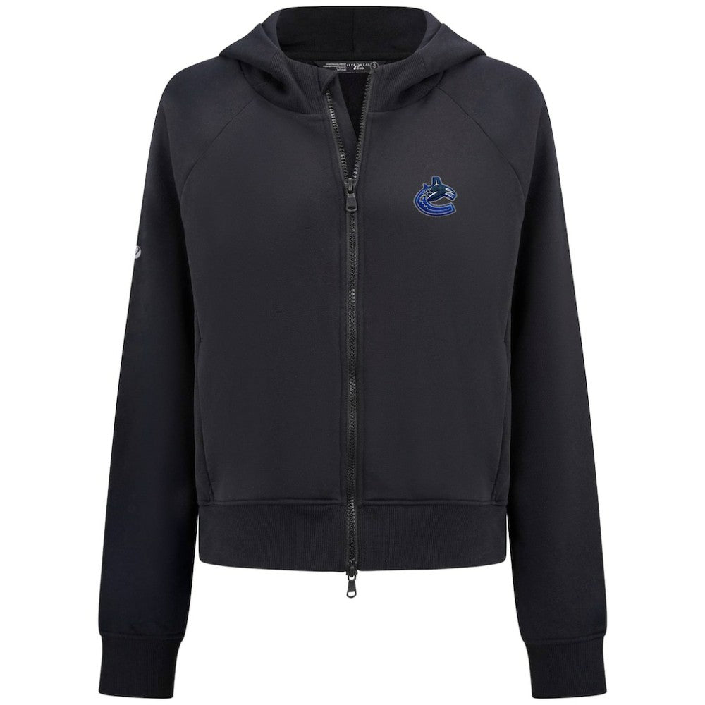 Vancouver Canucks Levelwear Women's Judd Raglan Full-Zip Hoodie - Black - NHL