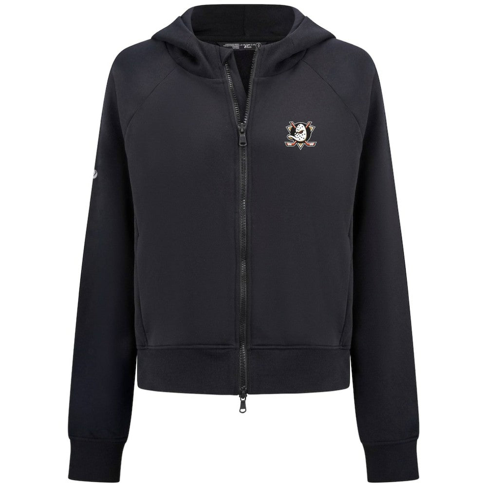 Anaheim Ducks Levelwear Women's Judd Raglan Full-Zip Hoodie - Black - NHL