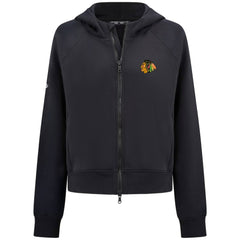 Chicago Blackhawks Levelwear Women's Judd Raglan Full-Zip Hoodie - Black - NHL