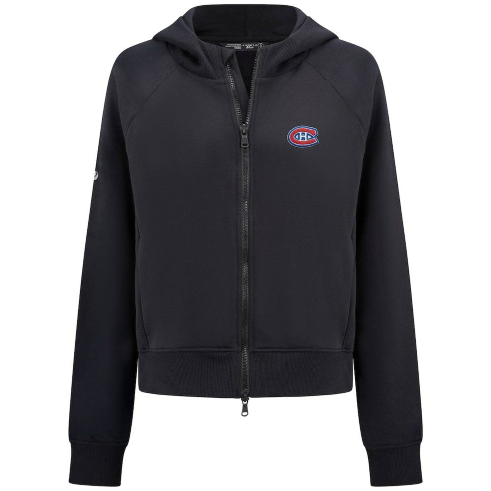 Montreal Canadiens Levelwear Women's Judd Raglan Full-Zip Hoodie - Black - NHL
