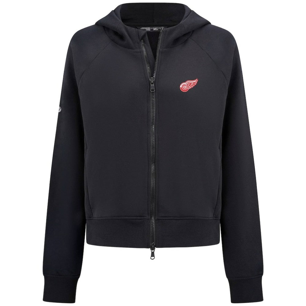 Detroit Red Wings Levelwear Women's Judd Raglan Full-Zip Hoodie - Black - NHL