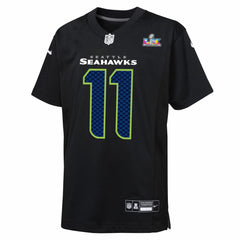 Jaxon Smith-Njigba Seattle Seahawks Youth Super Bowl LX Patch Carbon Fashion Game Jersey Black | Nike for Sale
