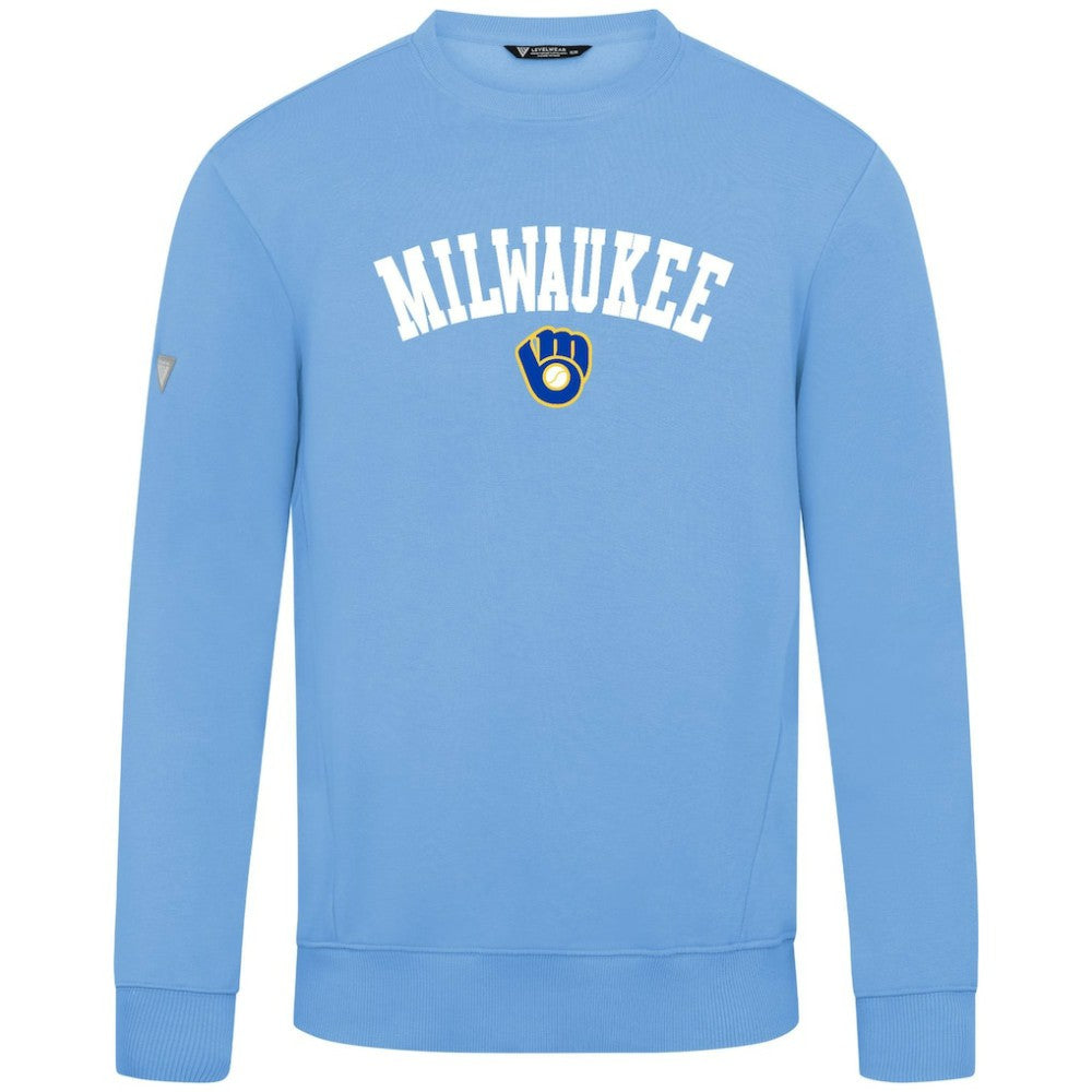Milwaukee Brewers Levelwear Zane Felt Arch Pullover Sweatshirt - MLB