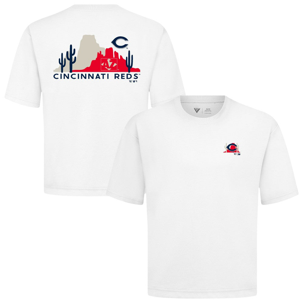 Cincinnati Reds Levelwear Panoramic Luxe Signature Knit T-Shirt - MLB