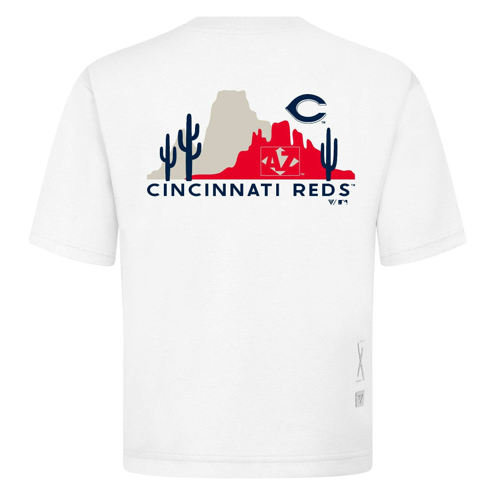 Cincinnati Reds Levelwear Panoramic Luxe Signature Knit T-Shirt - MLB