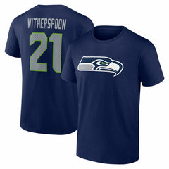 Devon Witherspoon Seattle Seahawks Icon Name & Number T-Shirt College Navy | NFL