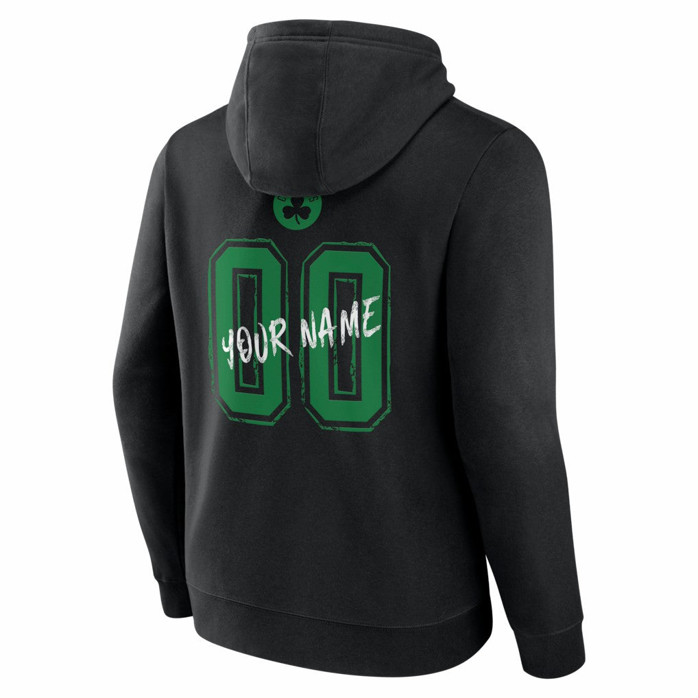 Boston Celtics Big & Tall Hustle Personalized Name & Number Hoodie Black - NBA